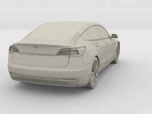 tesla model 3 red Model 3D