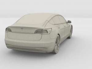 tesla model 3 red 3D Model