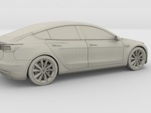 tesla model 3 red Model 3D