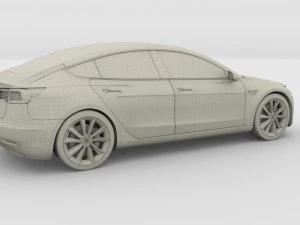 tesla model 3 red 3D Model