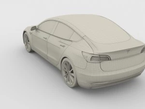 tesla model 3 red 3D Model