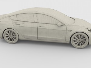 tesla model 3 red Model 3D