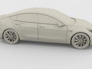 tesla model 3 red 3D Model