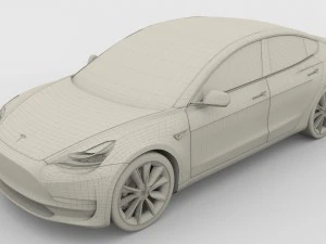 tesla model 3 red 3D Model