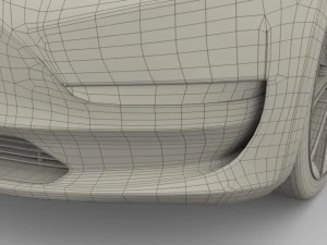 tesla model 3 red 3D Model