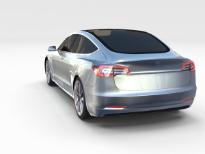 tesla model 3 silver Model 3D