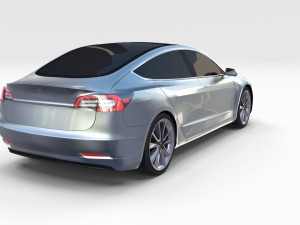 tesla model 3 silver Model 3D