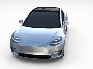 tesla model 3 silver Model 3D