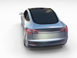 tesla model 3 silver Model 3D