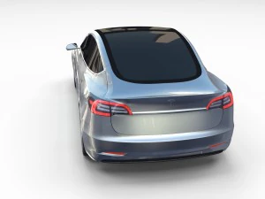 테슬라 모델 3 실버 3D 모델