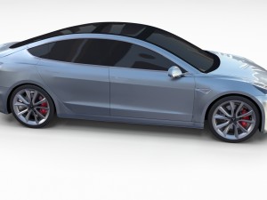 tesla model 3 silver Model 3D