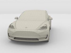 tesla model 3 silver Model 3D