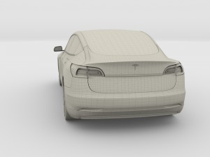tesla model 3 silver Model 3D