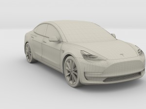 tesla model 3 silver Model 3D