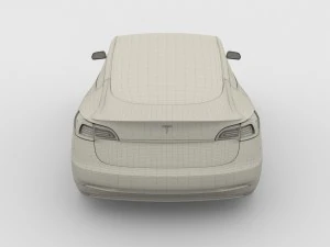 테슬라 모델 3 실버 3D 모델