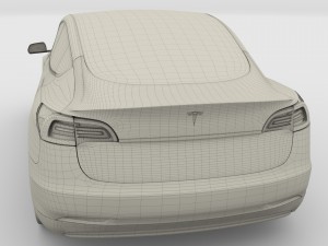 tesla model 3 silver Model 3D