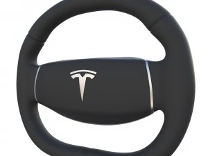 tesla model 3 steering wheel 3D Model