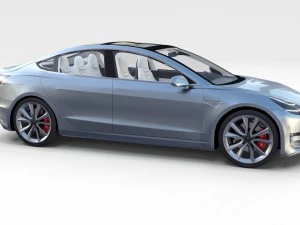 tesla model 3 with interior pack 3D Model