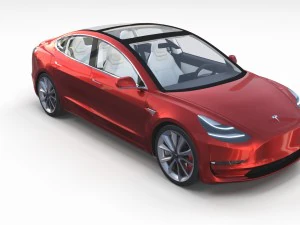 tesla model 3 with interior pack 3D Model