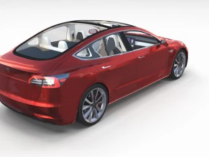 tesla model 3 with interior pack 3D Model