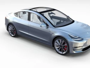 tesla model 3 with interior pack 3D Model