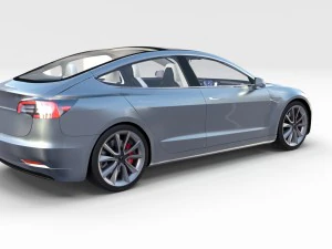 tesla model 3 with interior pack 3D Model