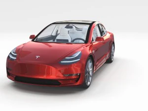 tesla model 3 with interior pack 3D Model