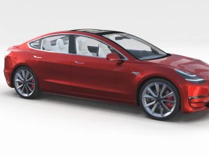 tesla model 3 with interior pack 3D Model