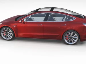 tesla model 3 with interior pack 3D Model