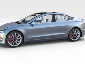 tesla model 3 with interior pack 3D Model