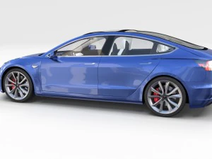 tesla model 3 with interior pack 3D Model