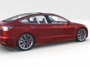 tesla model 3 with interior pack 3D Model