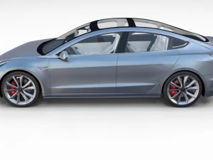 tesla model 3 with interior pack 3D Model
