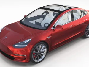 tesla model 3 with interior pack 3D Model