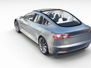 tesla model 3 with interior pack 3D Model