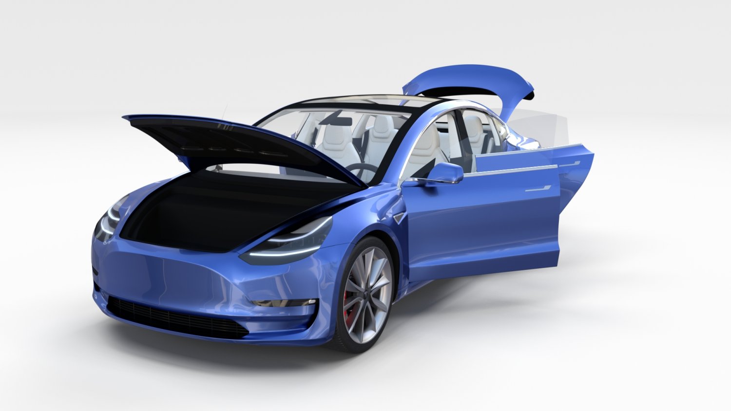 Tesla Model 3 with interior Pack 3D Model in Limousine ...