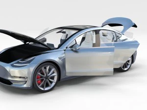 tesla model 3 with interior pack 3D Model