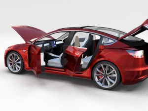 tesla model 3 with interior pack 3D Model