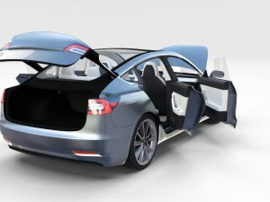 tesla model 3 with interior pack 3D Model