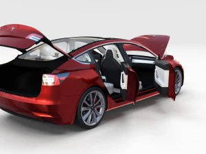 tesla model 3 with interior pack 3D Model
