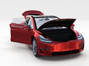 tesla model 3 with interior pack 3D Model