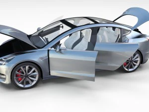tesla model 3 with interior pack 3D Model