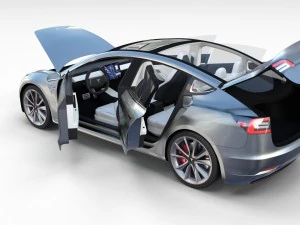 tesla model 3 with interior pack 3D Model