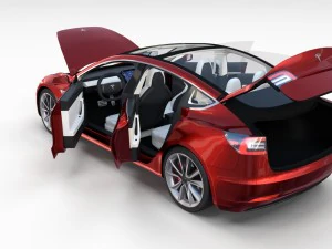 tesla model 3 with interior pack 3D Model