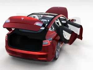 tesla model 3 with interior pack 3D Model