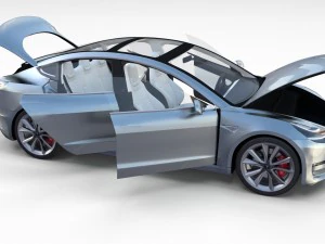 tesla model 3 with interior pack 3D Model