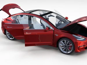 tesla model 3 with interior pack 3D Model