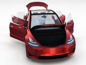tesla model 3 with interior pack 3D Model