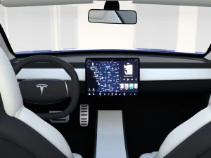 tesla model 3 with interior and chassis pack 3D Model