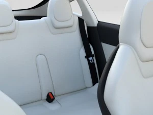 tesla model 3 with interior and chassis pack 3D Model